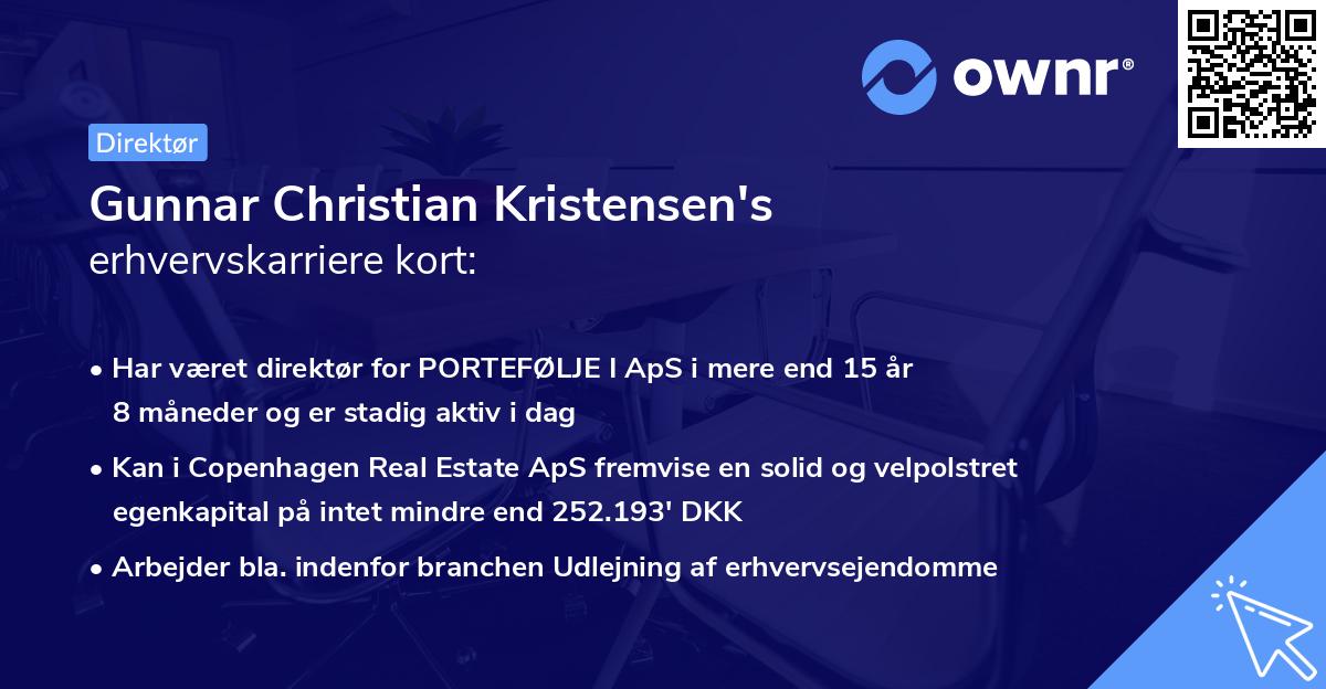 Gunnar Christian Kristensen's erhvervskarriere kort