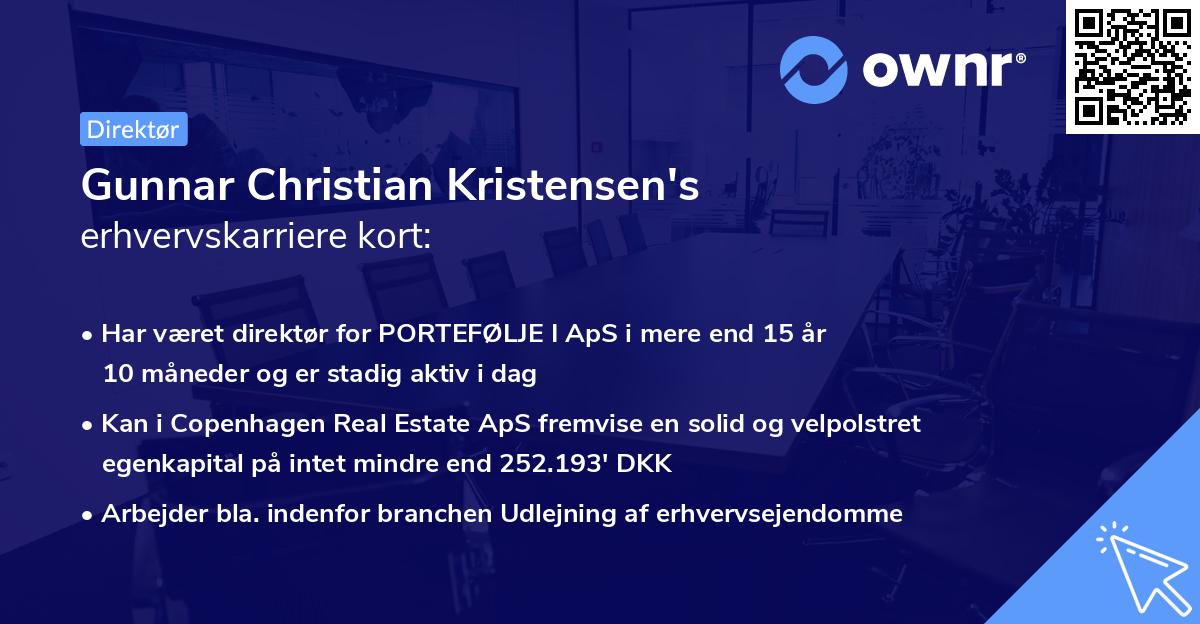 Gunnar Christian Kristensen's erhvervskarriere kort