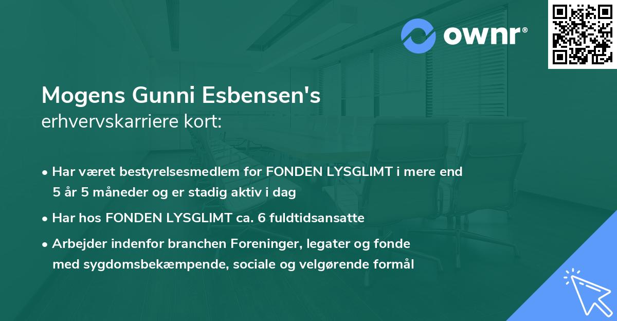 Mogens Gunni Esbensen's erhvervskarriere kort