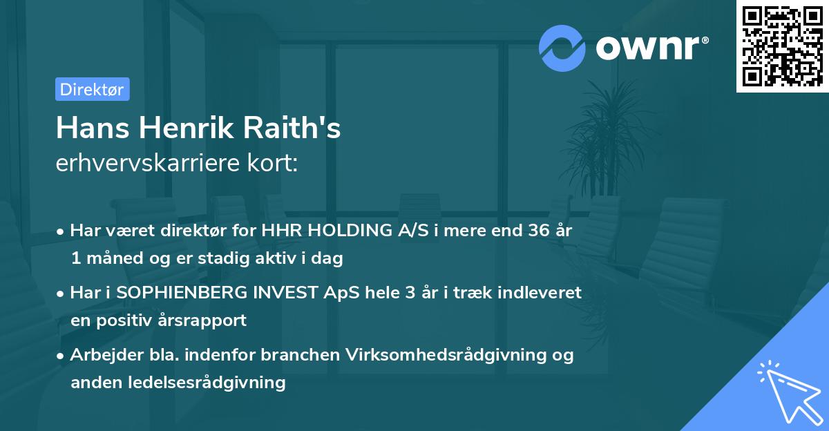 Hans Henrik Raith's erhvervskarriere kort