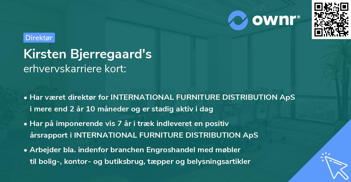 Kirsten Bjerregaard's erhvervskarriere kort