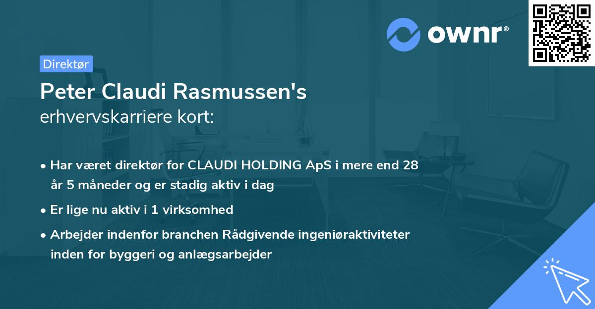 Peter Claudi Rasmussen's erhvervskarriere kort