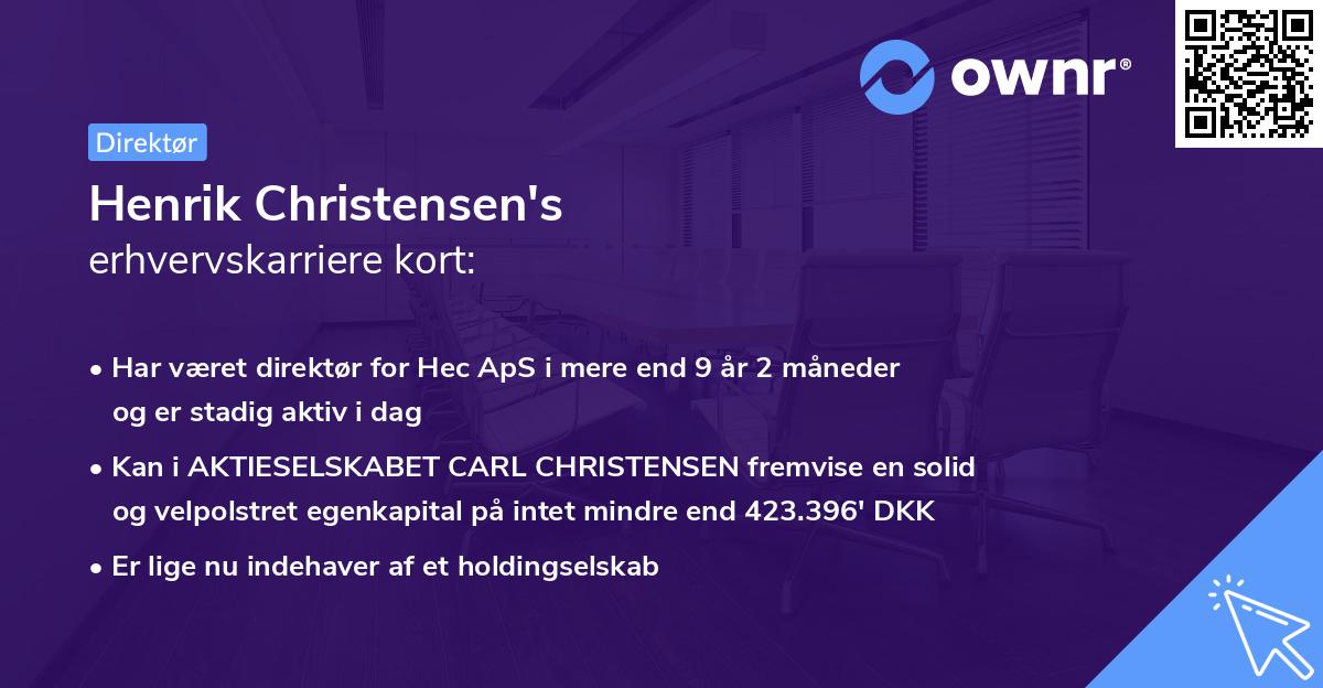 Henrik Christensen's erhvervskarriere kort