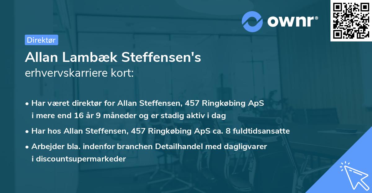Allan Lambæk Steffensen's erhvervskarriere kort