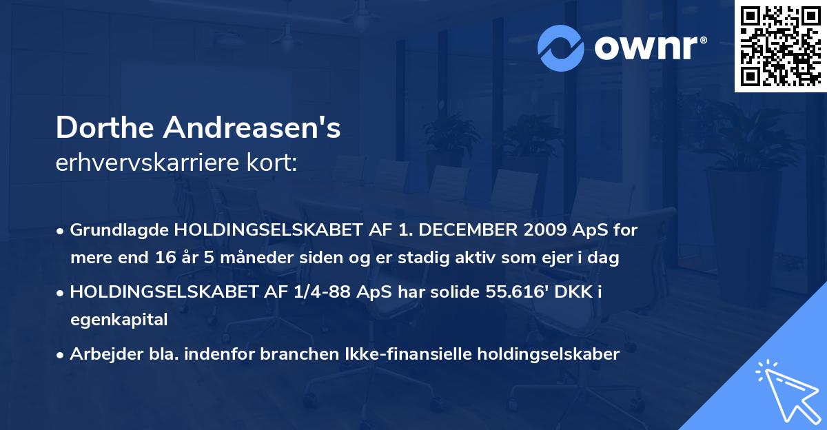 Dorthe Andreasen's erhvervskarriere kort