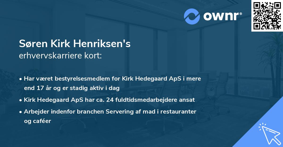 Søren Kirk Henriksen's erhvervskarriere kort