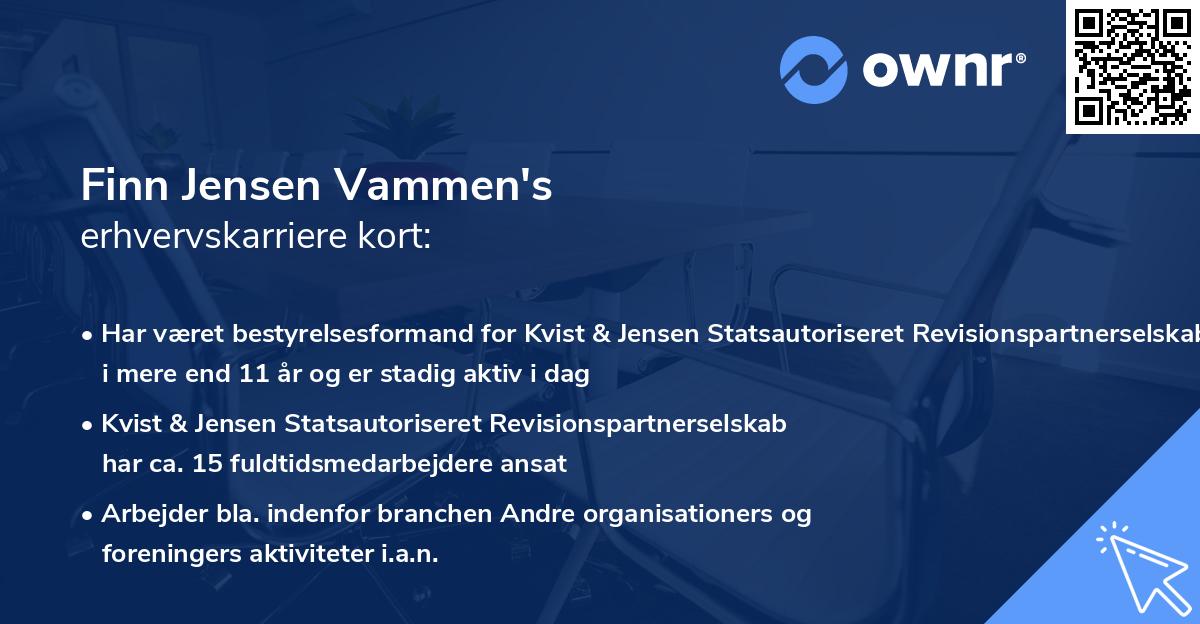 Finn Jensen Vammen's erhvervskarriere kort