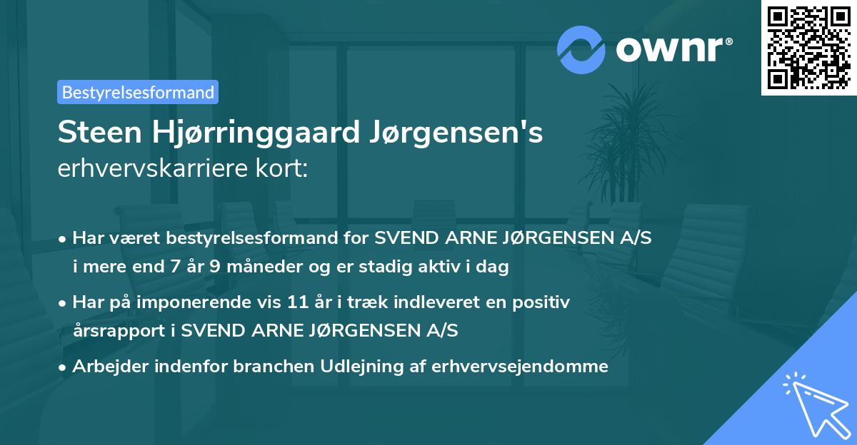 Steen Hjørringgaard Jørgensen's erhvervskarriere kort