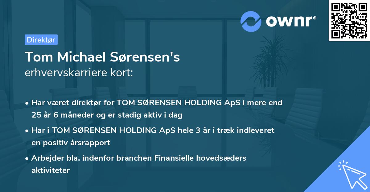 Tom Michael Sørensen's erhvervskarriere kort