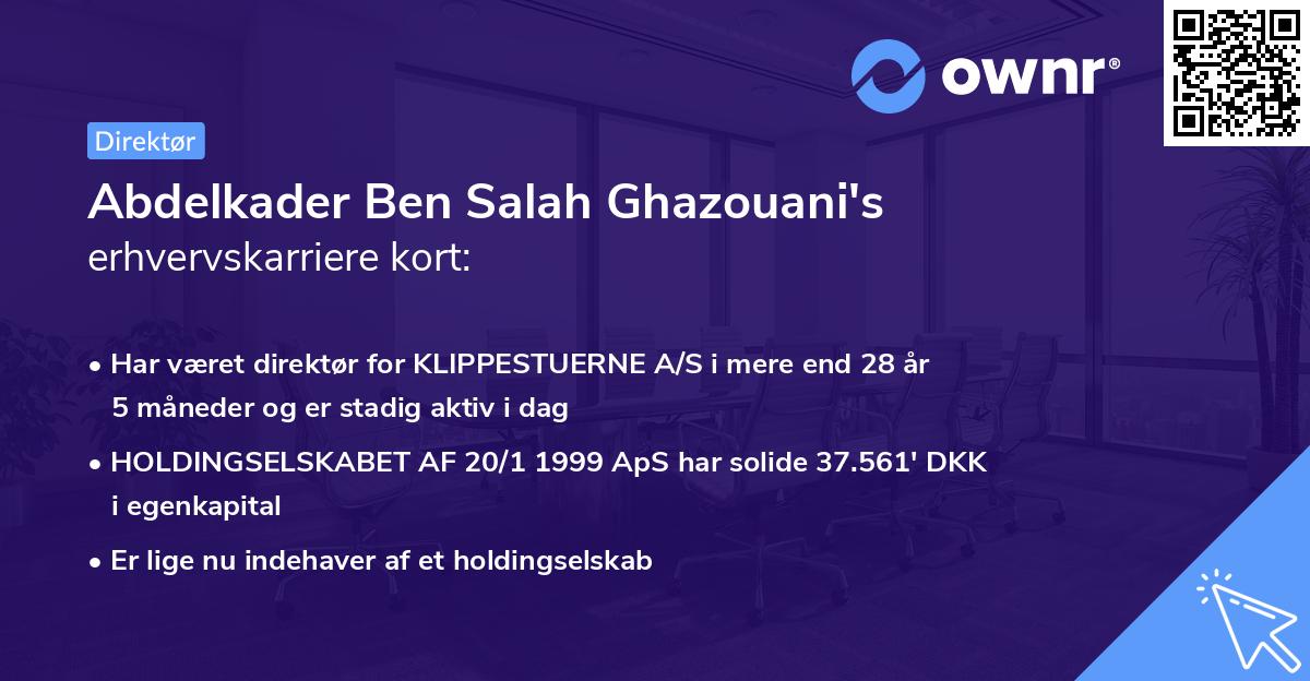 Abdelkader Ben Salah Ghazouani's erhvervskarriere kort