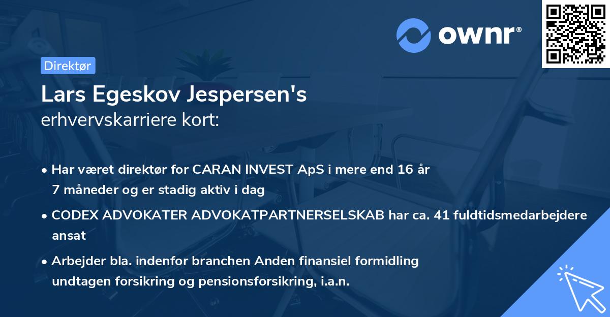 Lars Egeskov Jespersen's erhvervskarriere kort