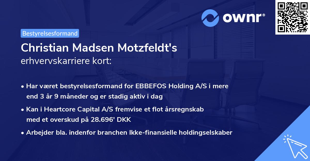 Christian Madsen Motzfeldt's erhvervskarriere kort