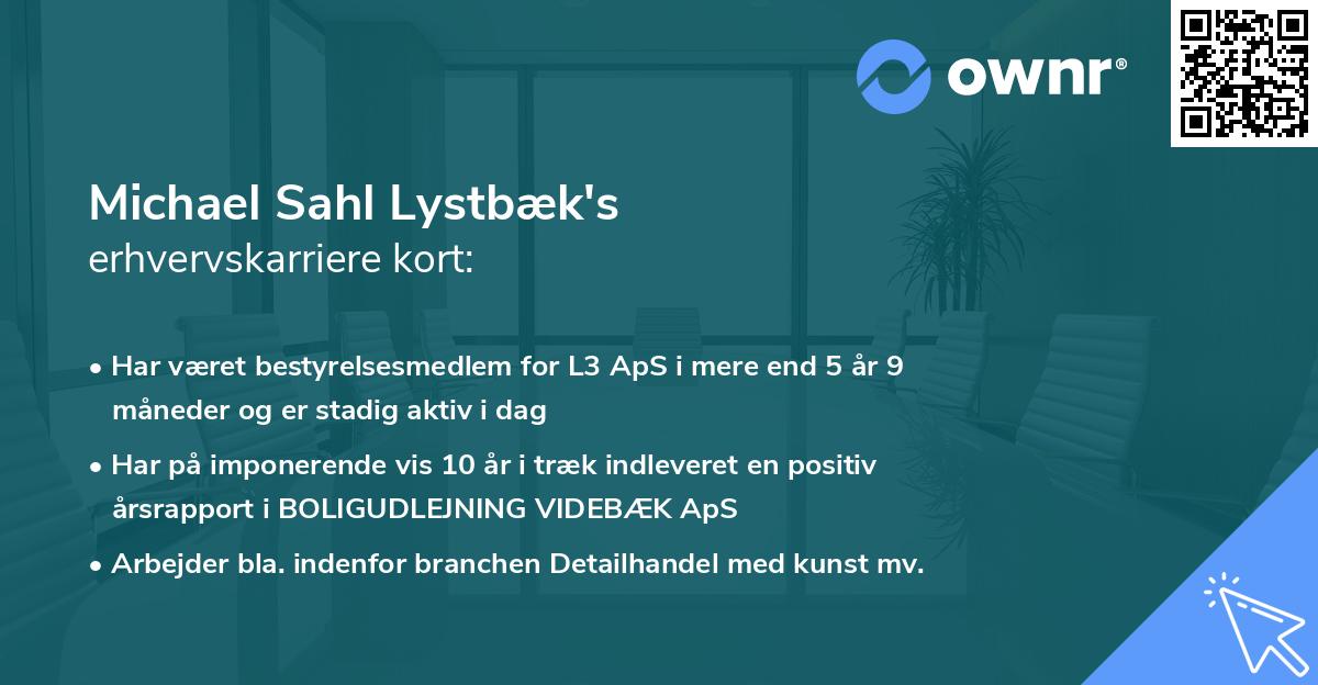 Michael Sahl Lystbæk's erhvervskarriere kort