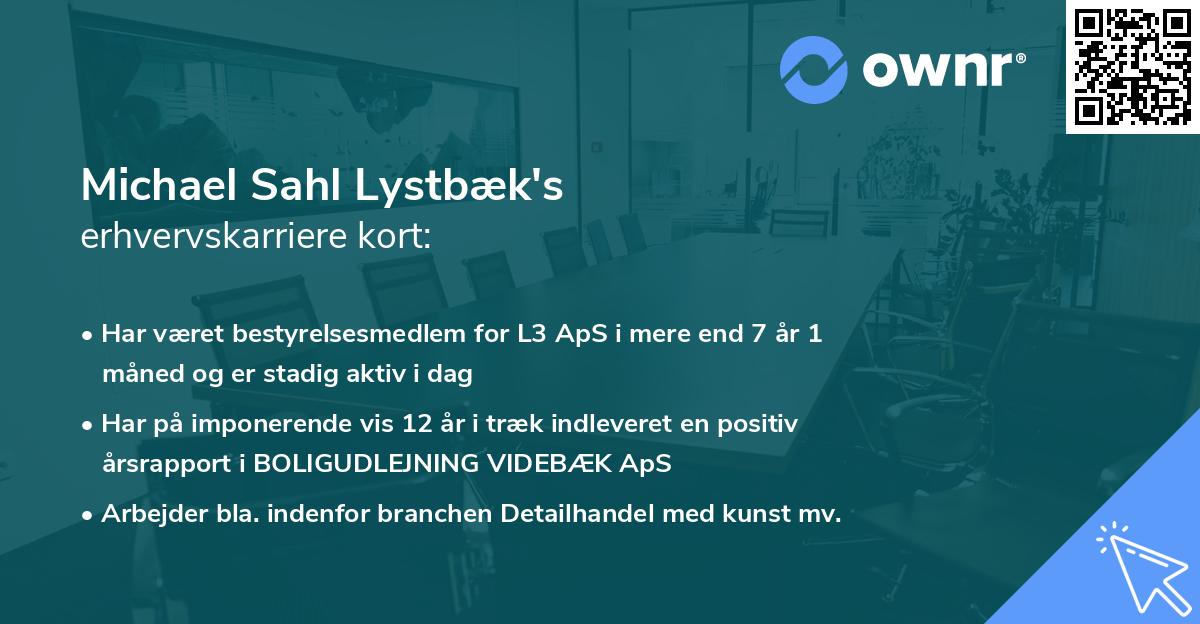 Michael Sahl Lystbæk's erhvervskarriere kort
