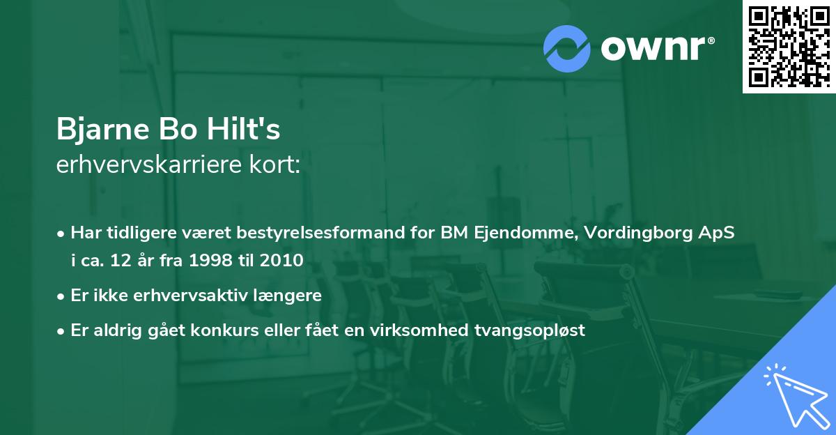 Bjarne Bo Hilt's erhvervskarriere kort