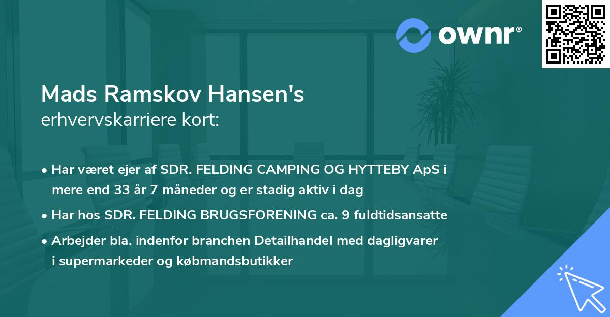 Mads Ramskov Hansen's erhvervskarriere kort