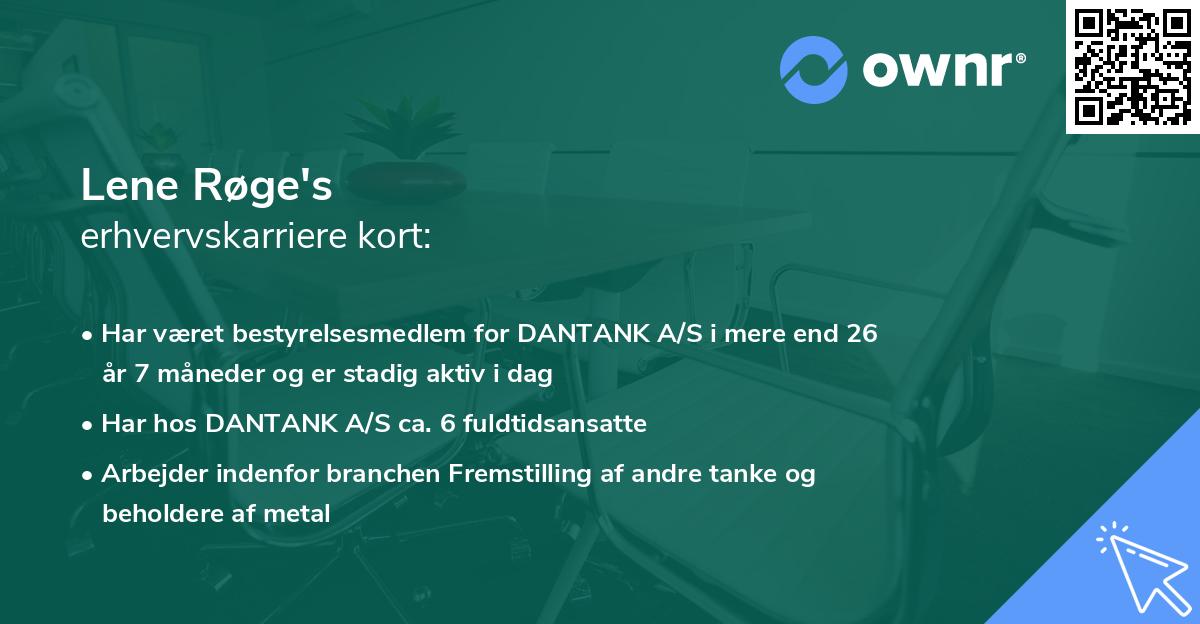 Lene Røge's erhvervskarriere kort