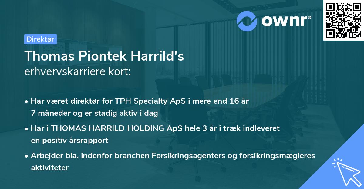 Thomas Piontek Harrild's erhvervskarriere kort
