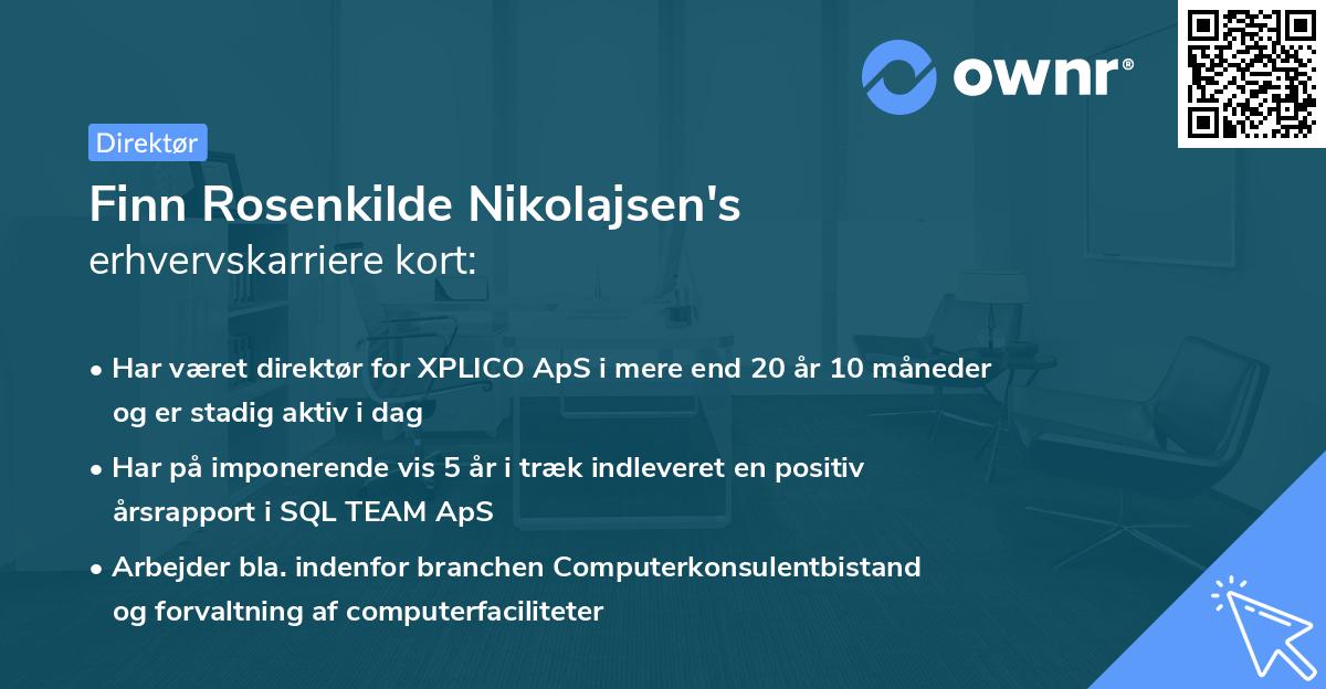 Finn Rosenkilde Nikolajsen's erhvervskarriere kort