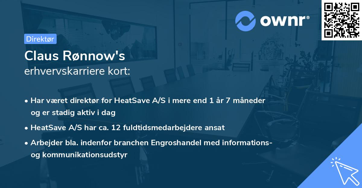 Claus Rønnow's erhvervskarriere kort