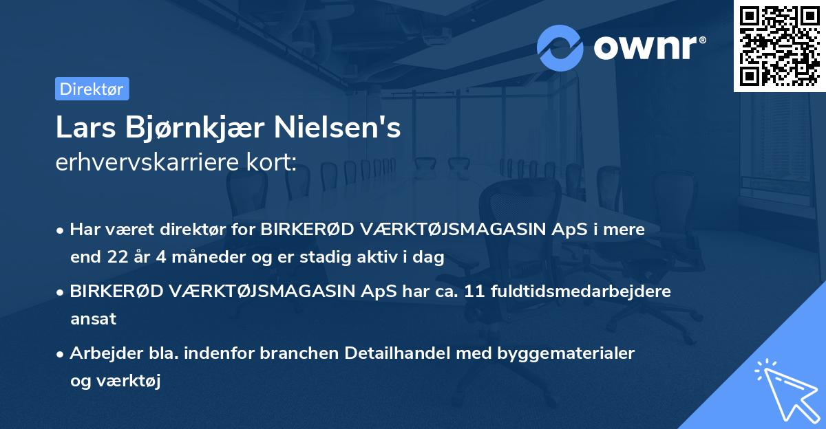 Lars Bjørnkjær Nielsen's erhvervskarriere kort
