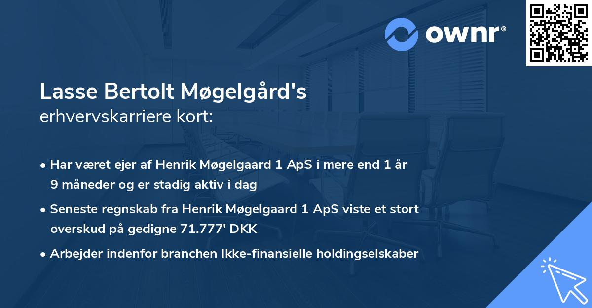 Lasse Bertolt Møgelgård's erhvervskarriere kort
