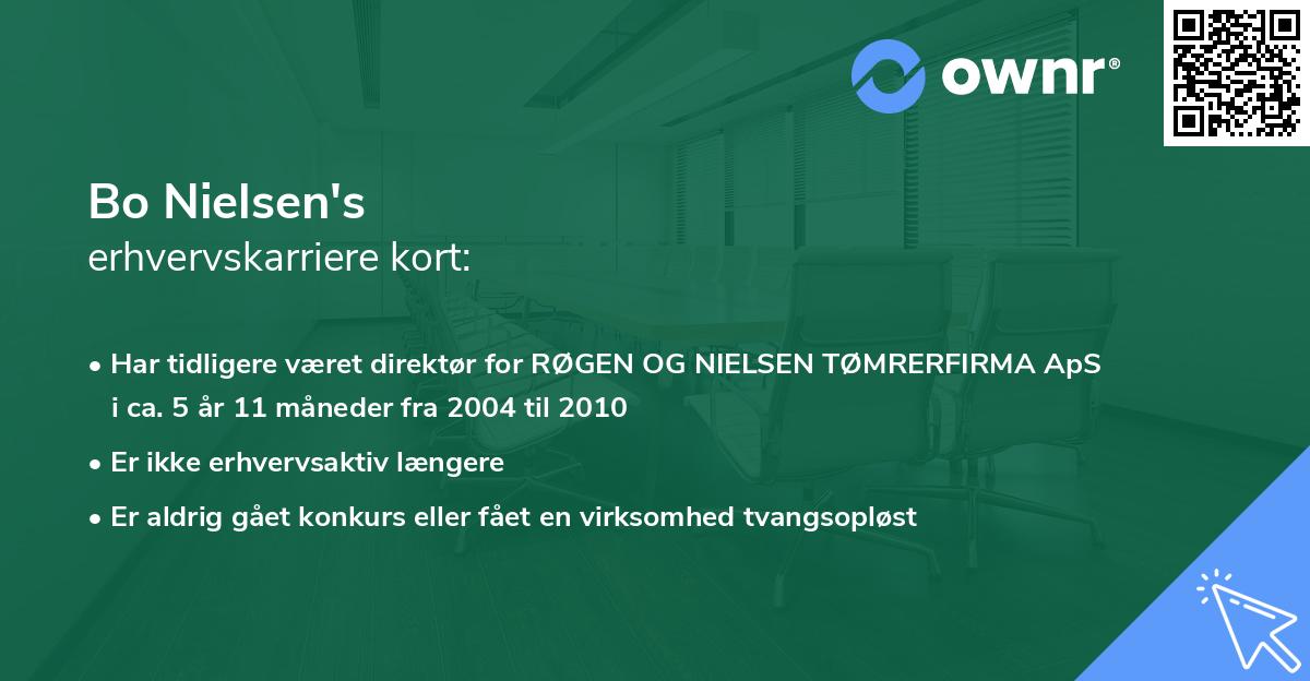 Bo Nielsen's erhvervskarriere kort