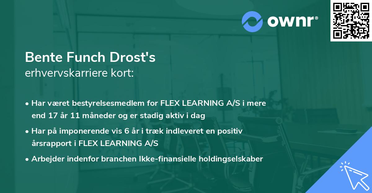 Bente Funch Drost's erhvervskarriere kort