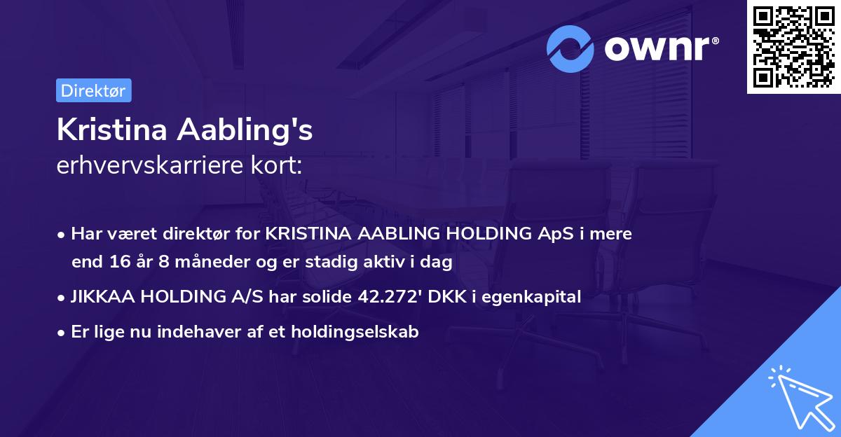 Kristina Aabling's erhvervskarriere kort