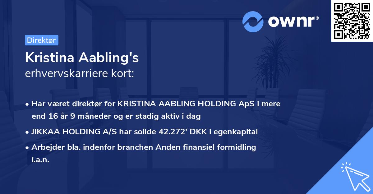 Kristina Aabling's erhvervskarriere kort