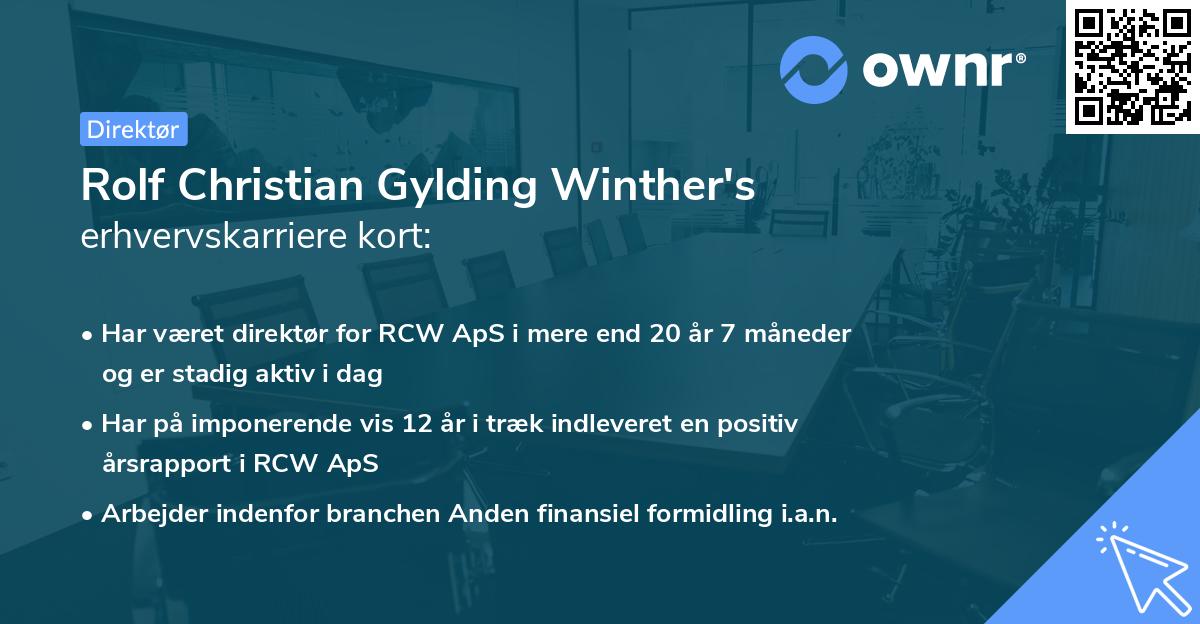 Rolf Christian Gylding Winther's erhvervskarriere kort