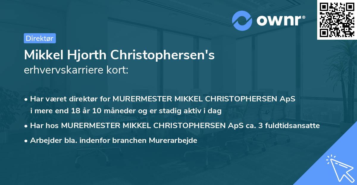 Mikkel Hjorth Christophersen's erhvervskarriere kort