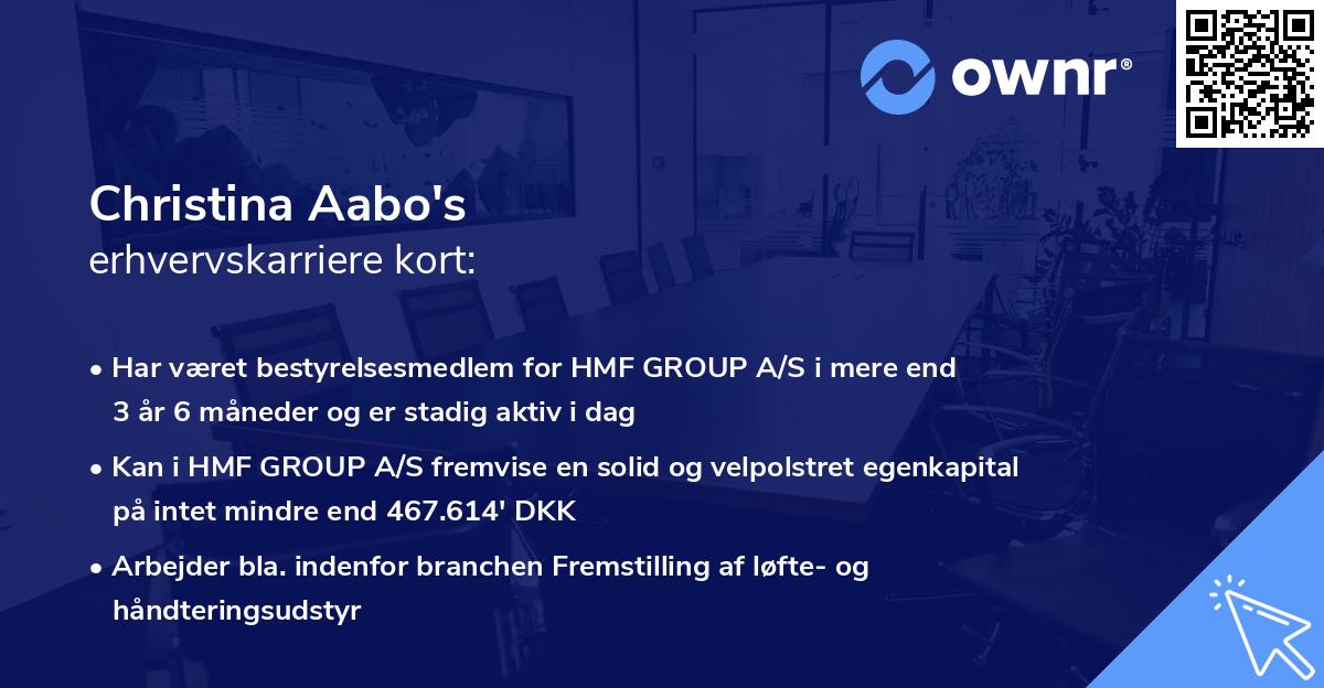 Christina Aabo's erhvervskarriere kort
