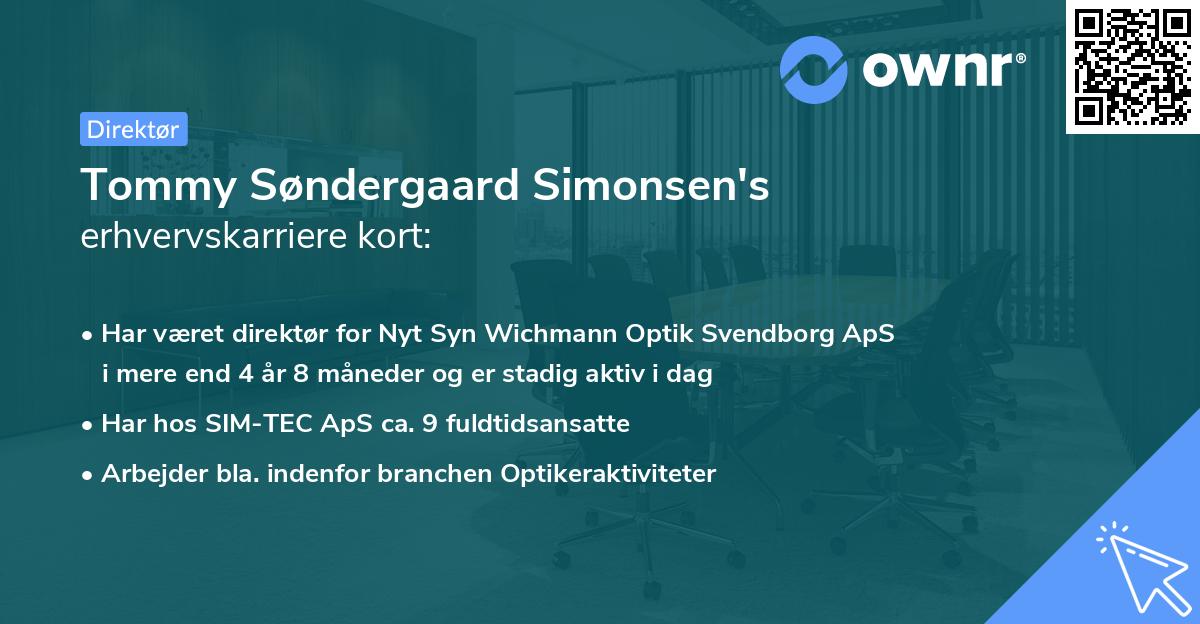 Tommy Søndergaard Simonsen's erhvervskarriere kort