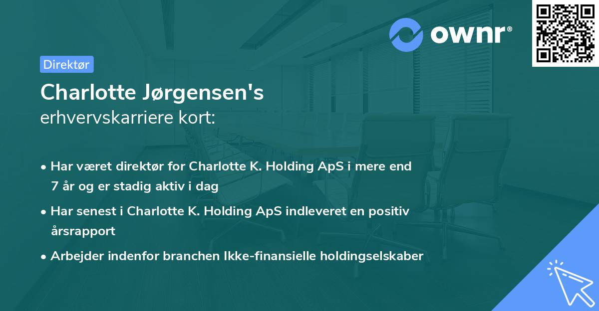Charlotte Jørgensen's erhvervskarriere kort