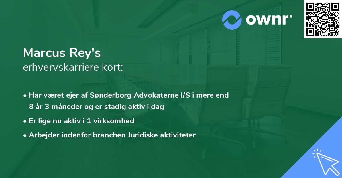 Marcus Rey's erhvervskarriere kort