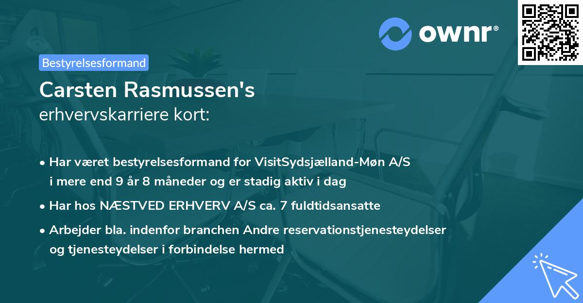 Carsten Rasmussen's erhvervskarriere kort