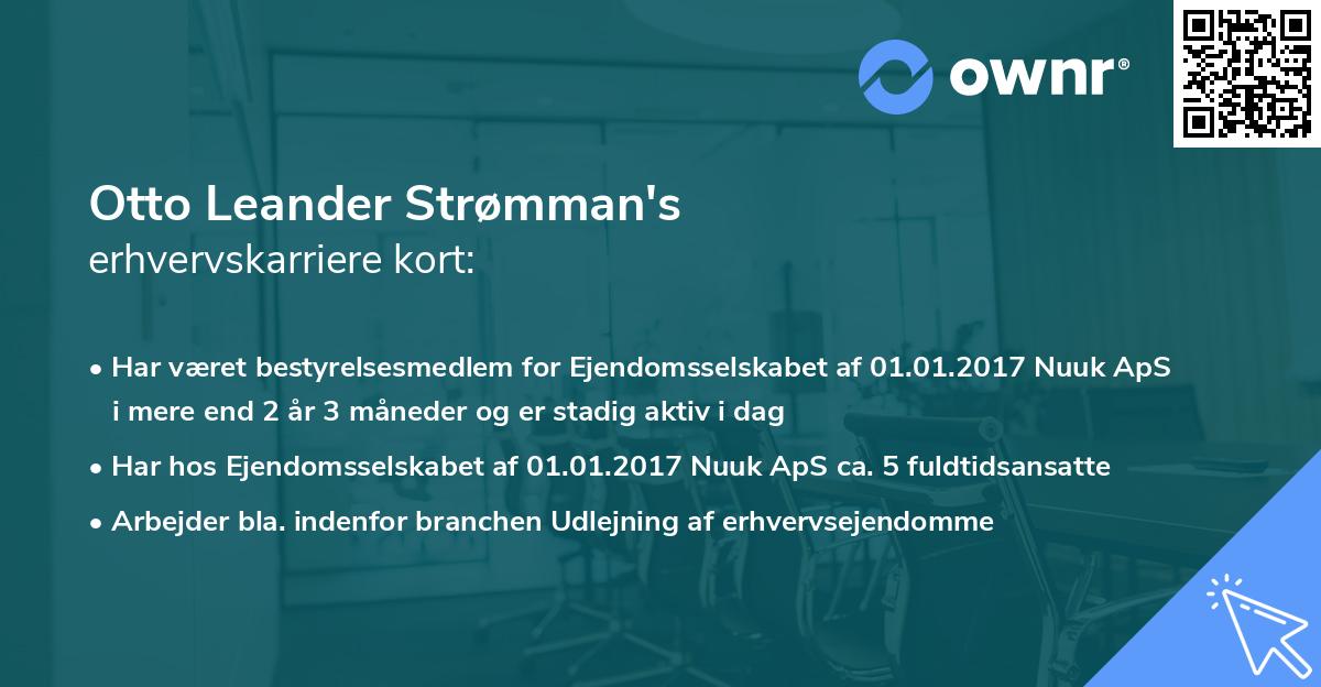 Otto Leander Strømman's erhvervskarriere kort