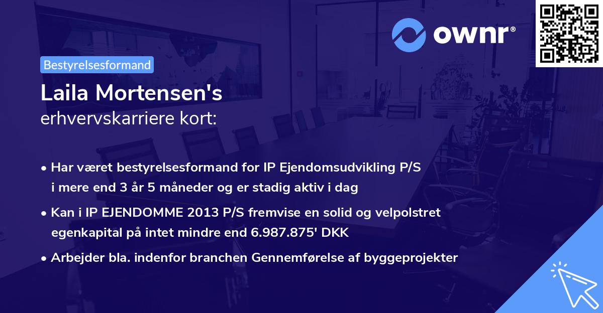 Laila Mortensen's erhvervskarriere kort