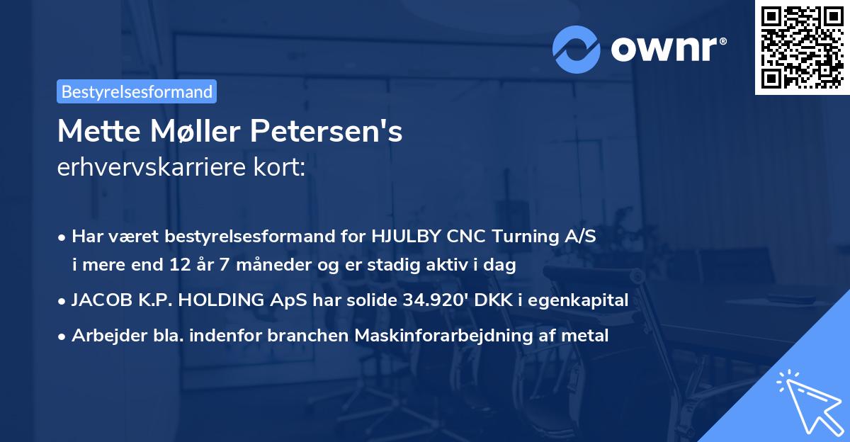 Mette Møller Petersen's erhvervskarriere kort