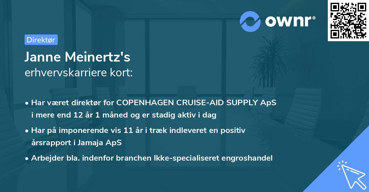 Janne Meinertz's erhvervskarriere kort