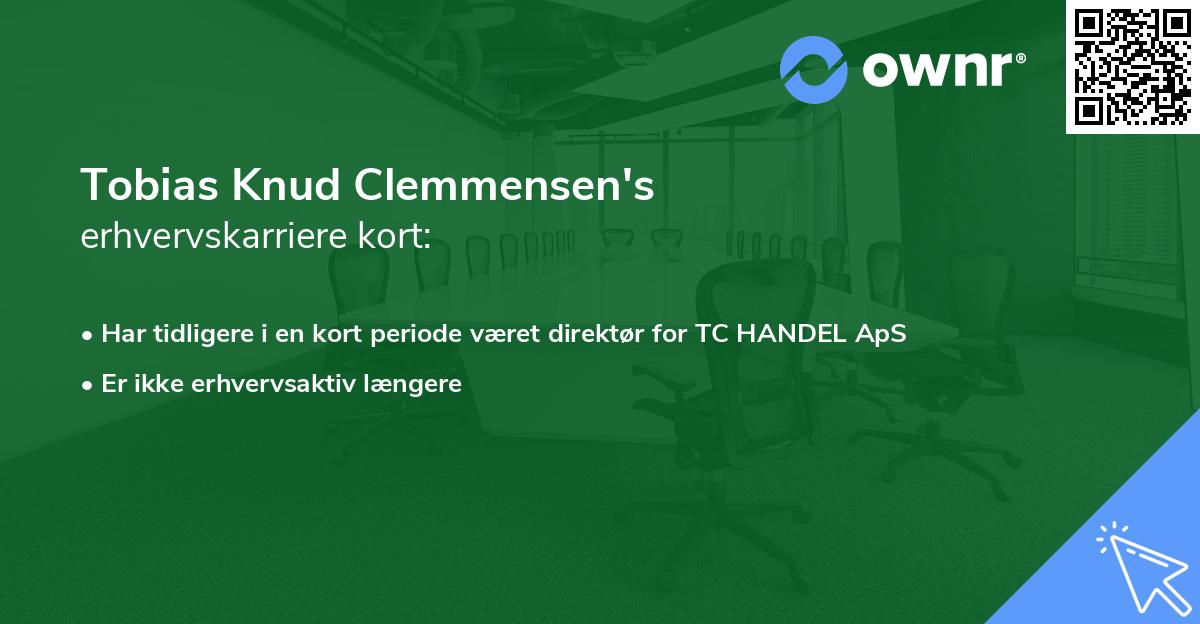 Tobias Knud Clemmensen's erhvervskarriere kort