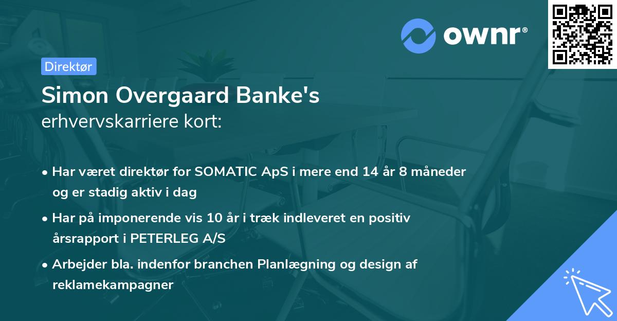 Simon Overgaard Banke's erhvervskarriere kort