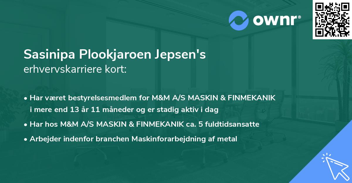 Sasinipa Plookjaroen Jepsen's erhvervskarriere kort
