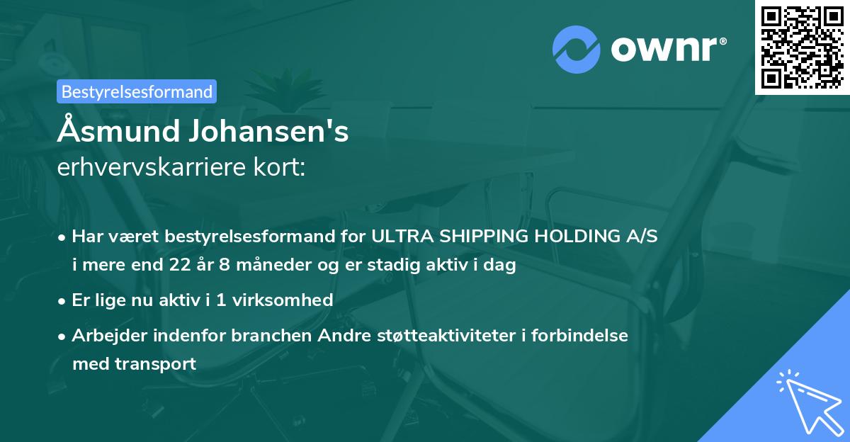 Åsmund Johansen's erhvervskarriere kort