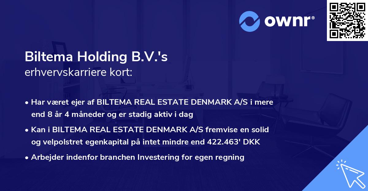 Biltema Holding B.V.'s erhvervskarriere kort