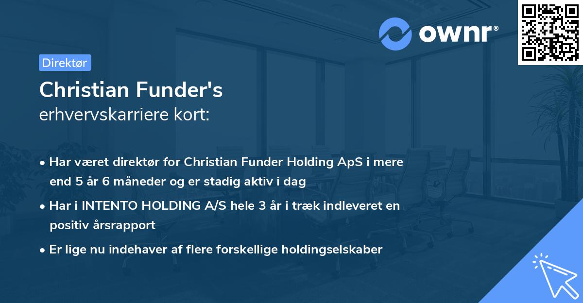 Christian Funder's erhvervskarriere kort