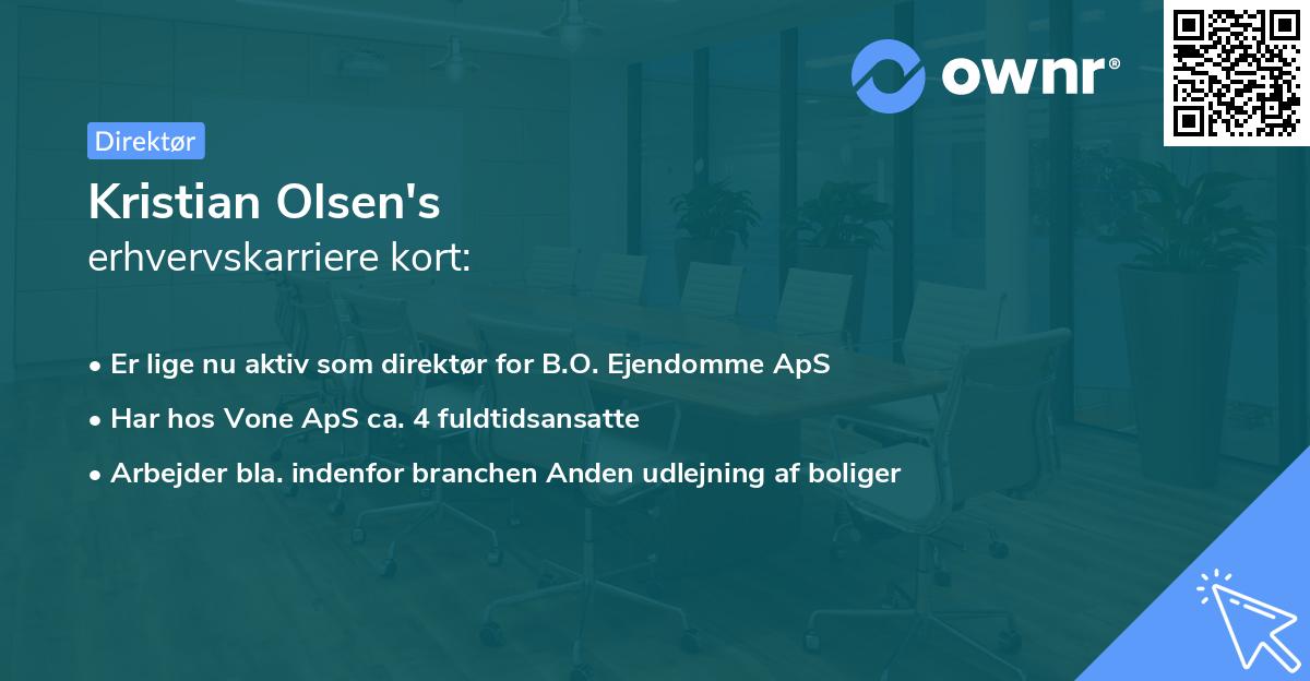 Kristian Olsen's erhvervskarriere kort