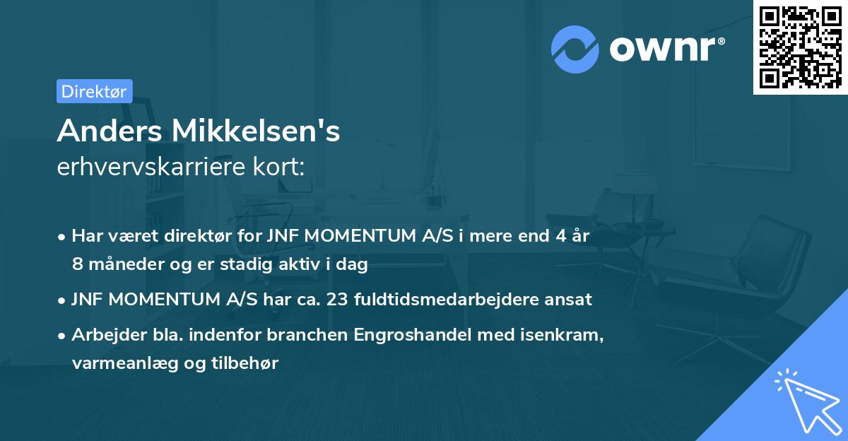 Anders Mikkelsen's erhvervskarriere kort