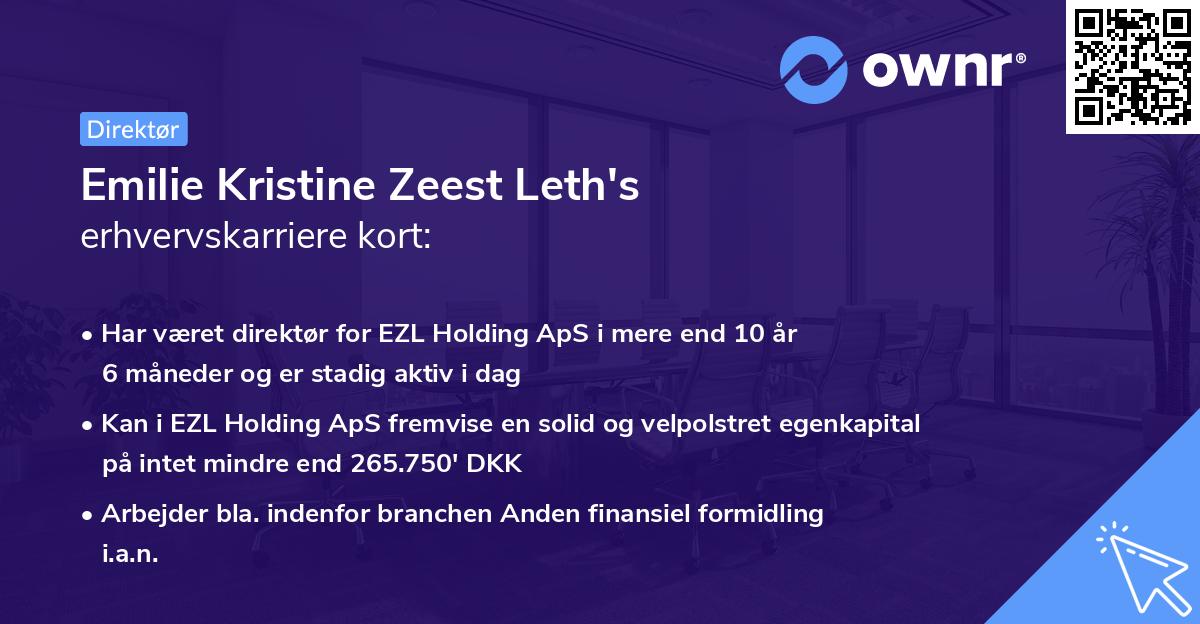 Emilie Kristine Zeest Leth's erhvervskarriere kort
